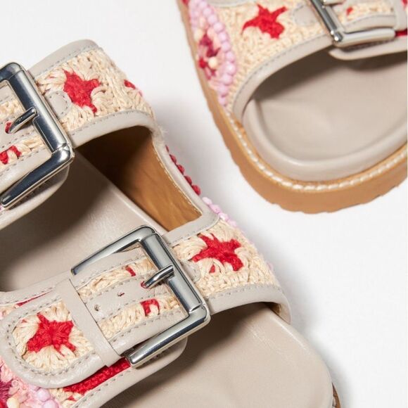 HOST PICK🌷🌹Anthropologie Coral Blue Comfort Sandals-Size 38/7.5 - Picture 4 of 9